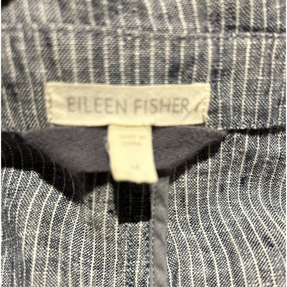Eileen Fisher Blue Linen Blazer - Medium - Picture 4 of 10